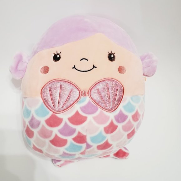 Squishmallows Other - Denise the Mermaid Squishmallow Plush 8" Purple Hair Pink Sparkly Shell Top